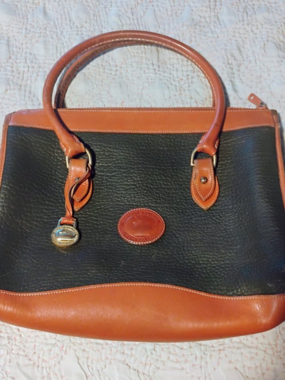 Vintage Dooney and Burke green all weather satchel handbag